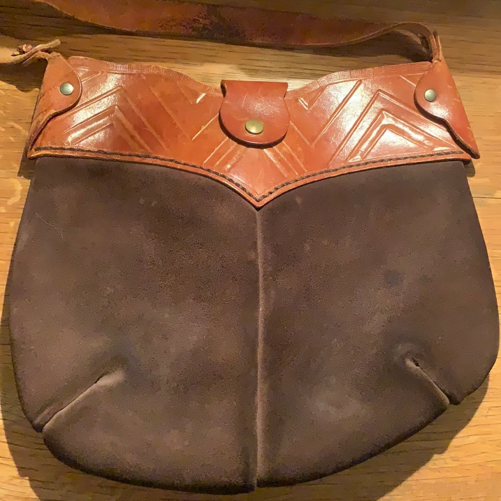 Vintage handmade leather boho bag
